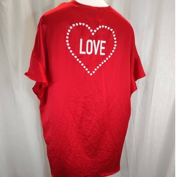 Victoria's Secret Red "Love" Silky Robe, One Size, NWT - Picture 5 of 8